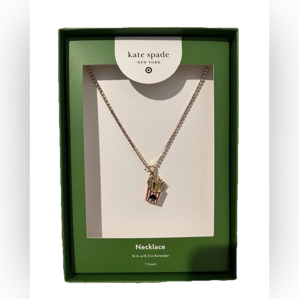 Kate Spade New York x Target French Fry Charm Gold Tennis Necklace - Picture 2 of 5
